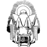 Man sitting and praying vector illustration